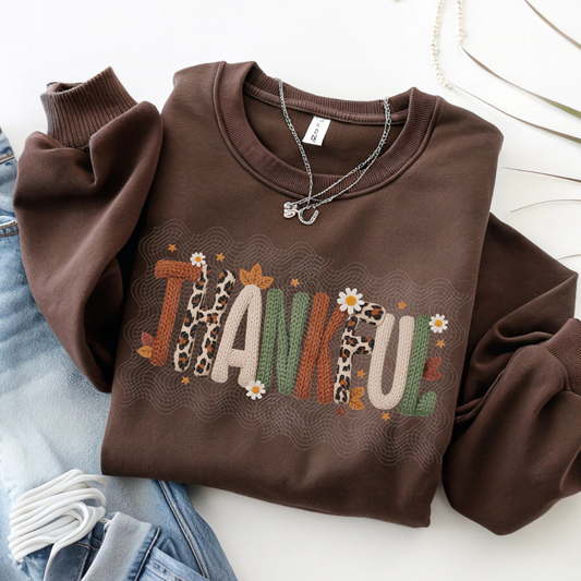 FAUX YARN THANKFUL - DTF TRANSFER