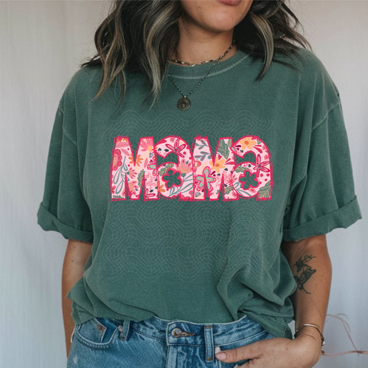 MAMA PINK FLORAL - DTF TRANSFER
