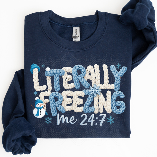 LITERALLY FREEZING FAUX YARN - DTF TRANSFER