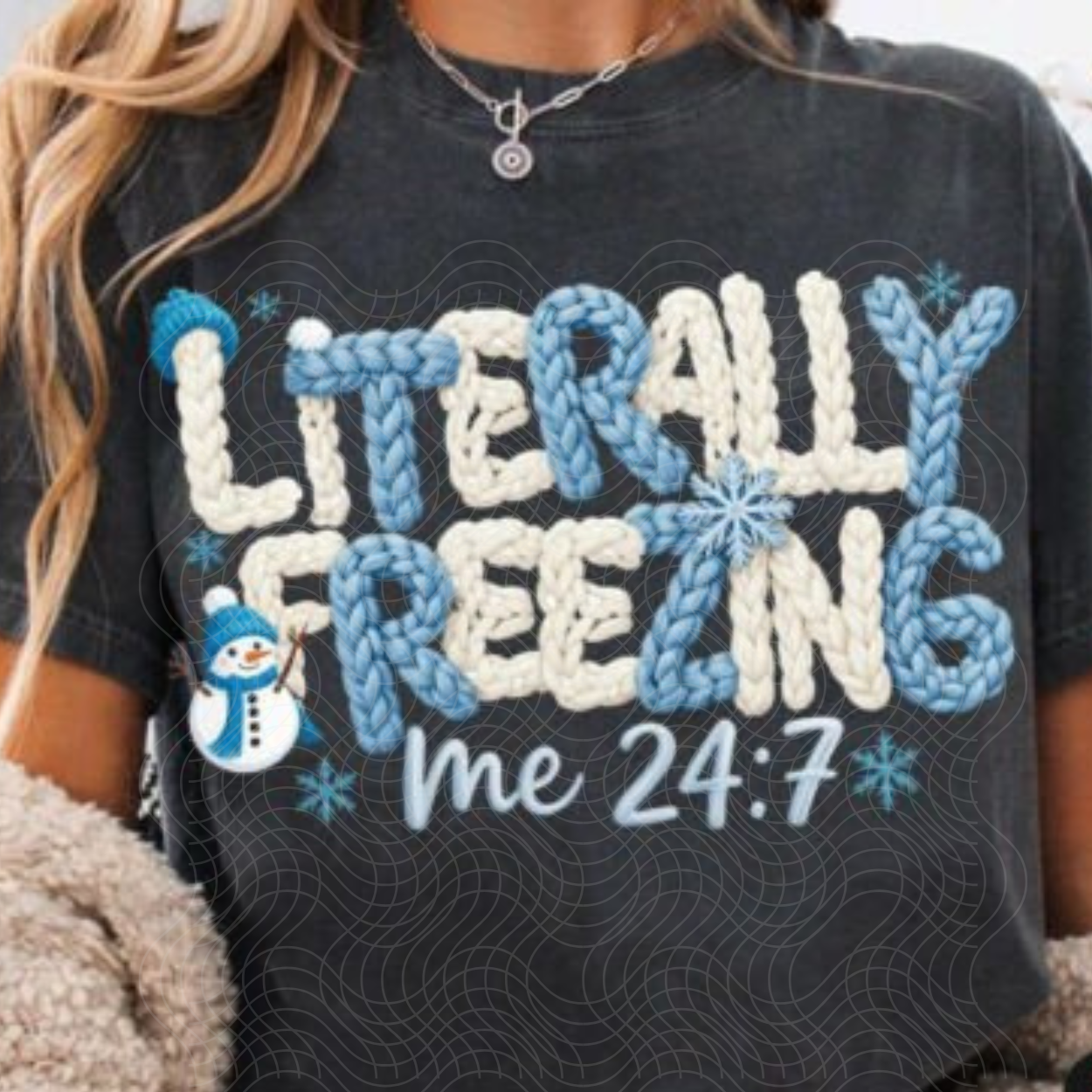 LITERALLY FREEZING FAUX YARN - DTF TRANSFER