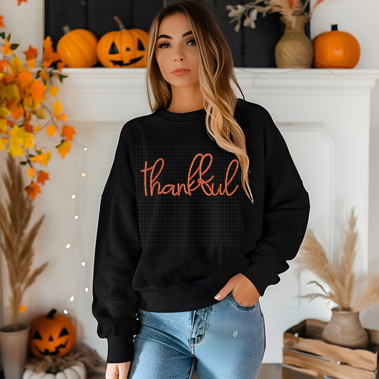 THANKFUL FAUX EMBROIDERY STITCH - DTF TRANSFER