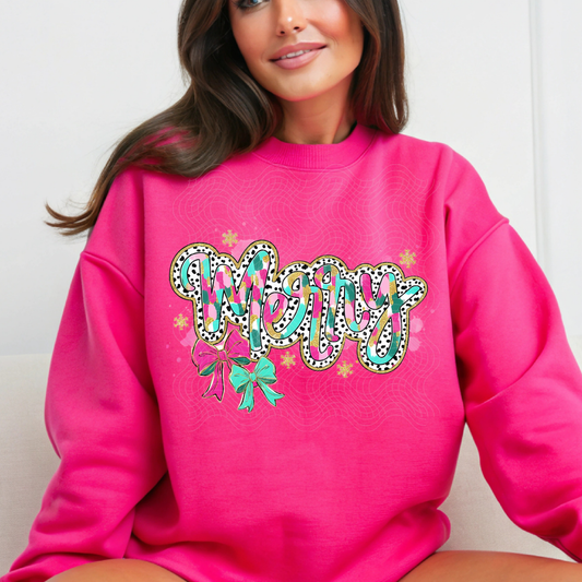 MERRY PINK/GREEN - DTF TRANSFER