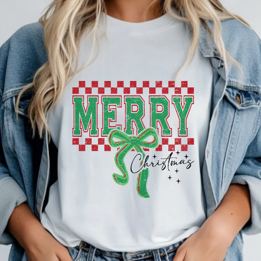 MERRY CHRISTMAS GREEN - DTF TRANSFER