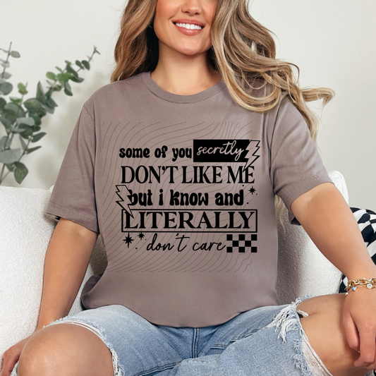 SECRETLY DON'T LIKE ME BLK - DTF TRANSFER