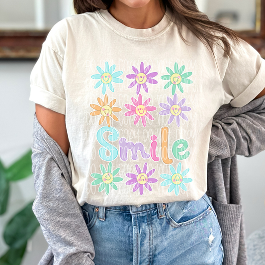 SMILE FLOWERS - DTF TRANSFER