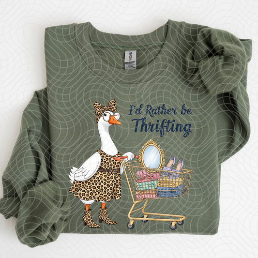 I'D RATHER BE THRIFTING LEOPARD GOOSE - DTF TRANSFER