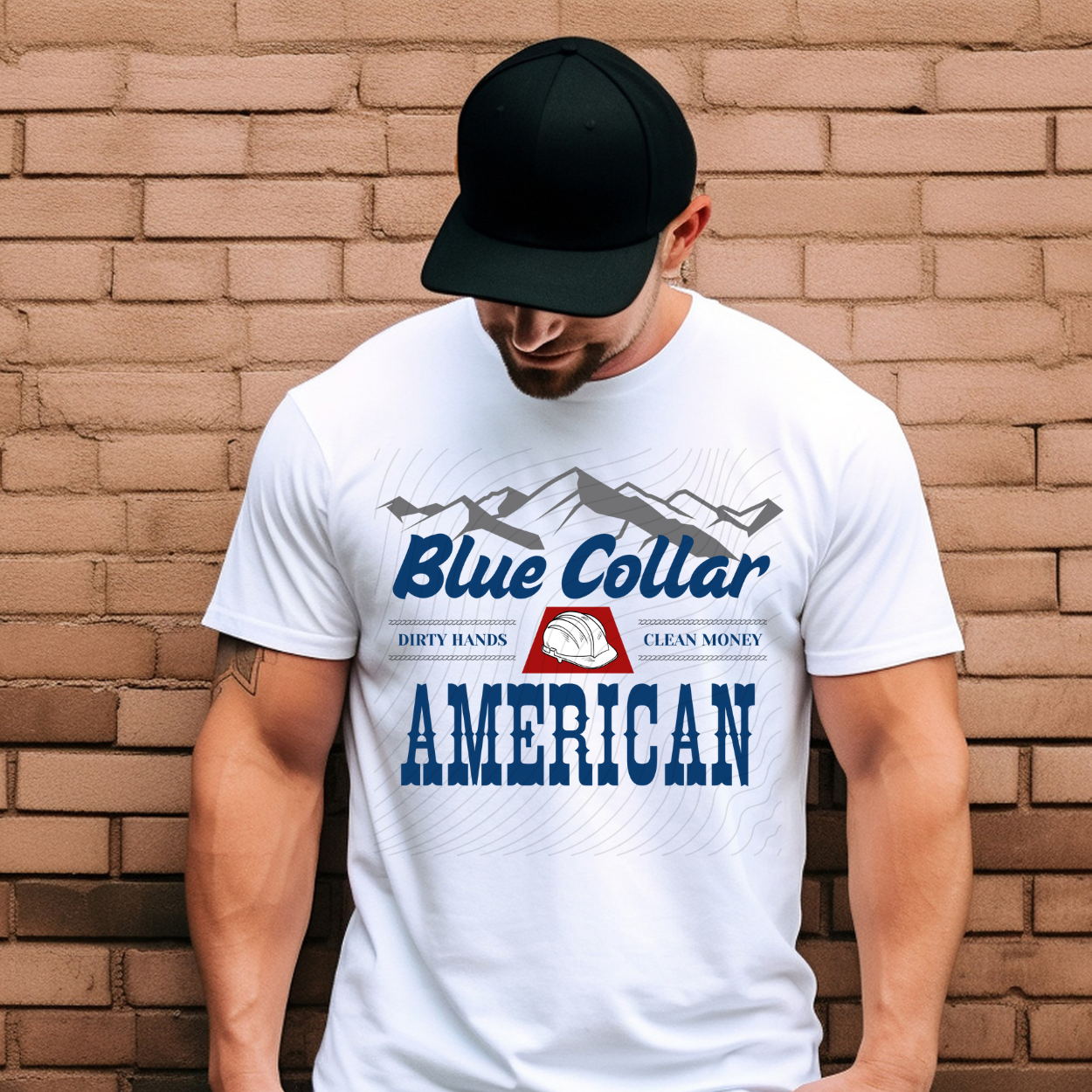 BLUE COLLAR AMERICAN - DTF TRANSFER