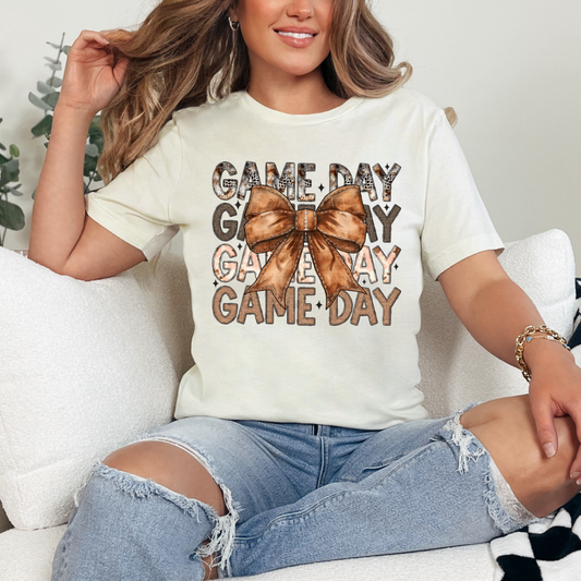 FOOTBALL BOW STACKED GAME DAY - DTF TRANSFER