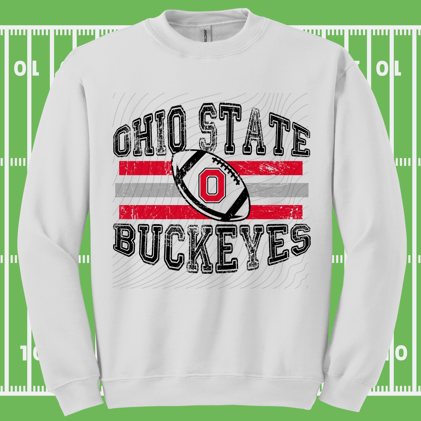 STRIPE BUCK EYES DISTRESSED - DTF TRANSFER