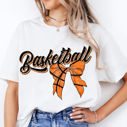 BASKETBALL W/ BOW - DTF TRANSFER