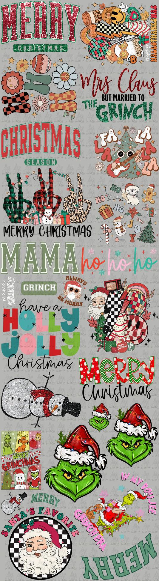 CHRISTMAS PREMADE GANG SHEET 22x80