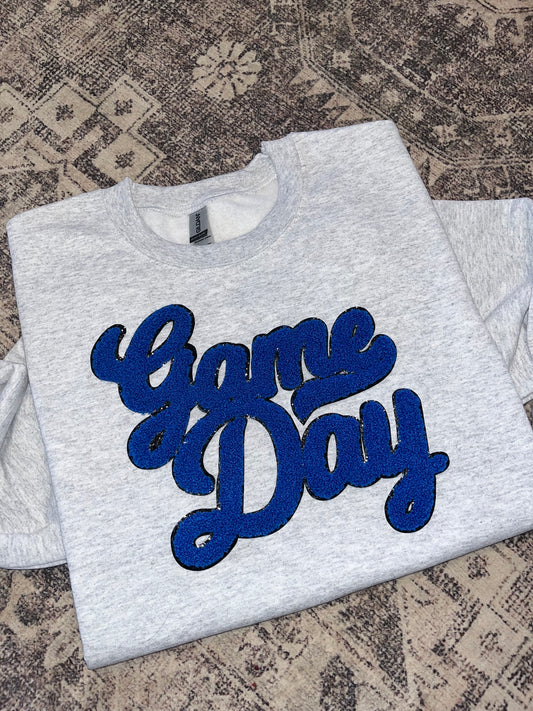 Royal Blue w/black Game Day - Chenille Patch
