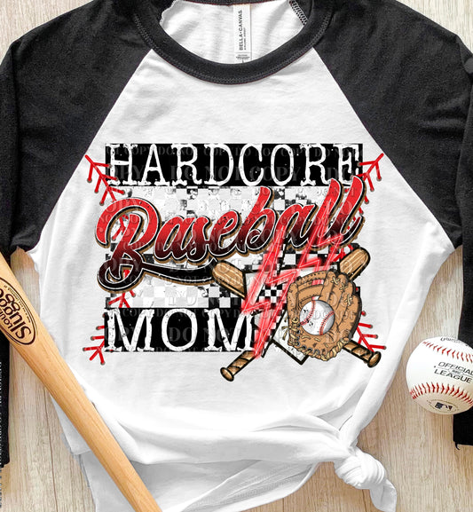 HARDCORE BASEBALL MOM - DTF TRANSFER
