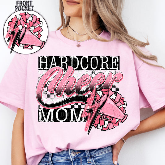 HARDCORE CHEER MOM W/POCKET - DTF TRANSFER