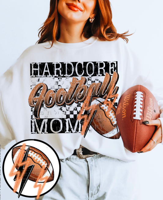HARDCORE FOOTBALL MOM W/POCKET - DTF TRANSFER