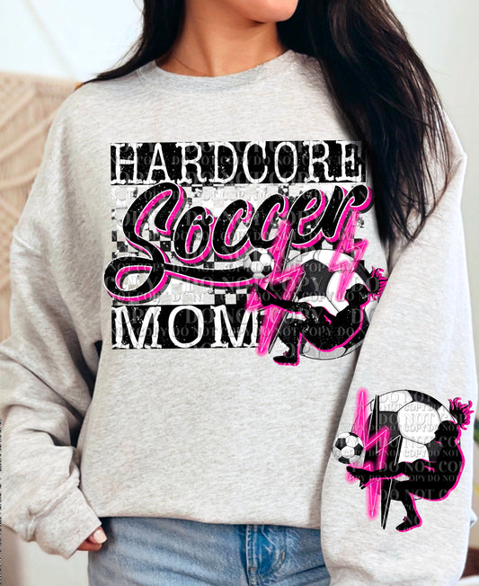 HARDCORE SOCCER MOM GIRL W/SLEEVE - DTF TRANSFER