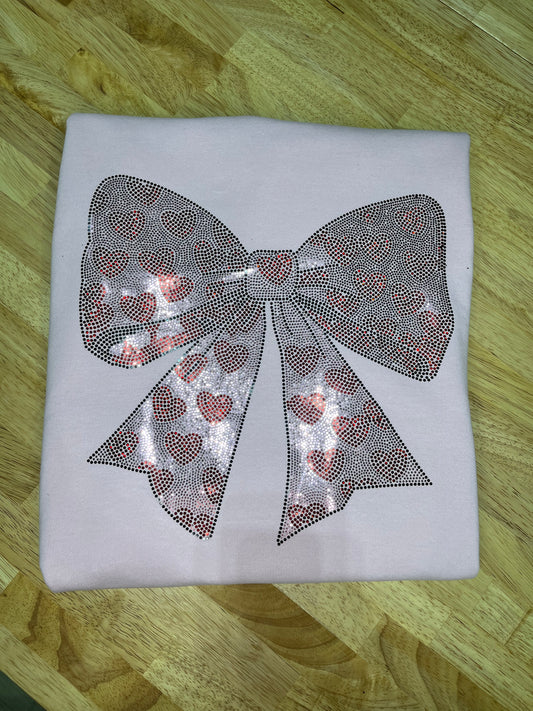 HEART BOW - BLING SPANGLE TRANSFER