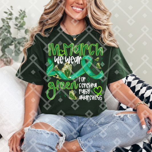 WEAR GREEN WHT TEXT - DTF TRANSFER