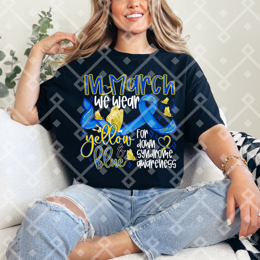 WEAR YELLOW AND BLUE WHT TEXT - DTF TRANSFER