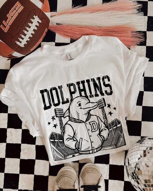 DOLPHINS FOOTBALL MASCOT - DTF TRANSFER