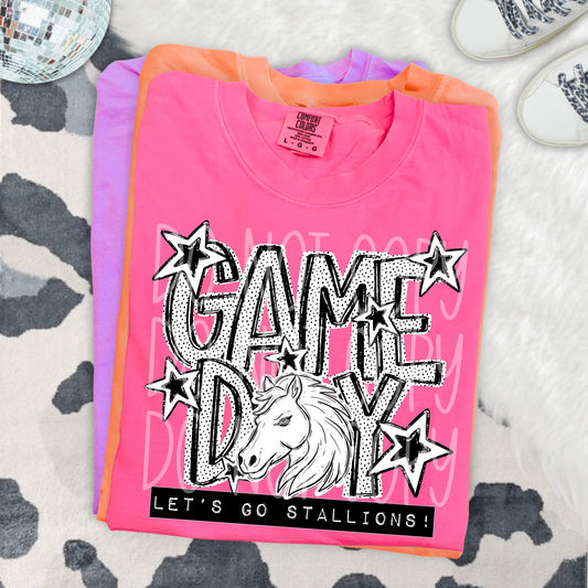 GAME DAY DOTTIES, STALLIONS - DTF TRANSFER