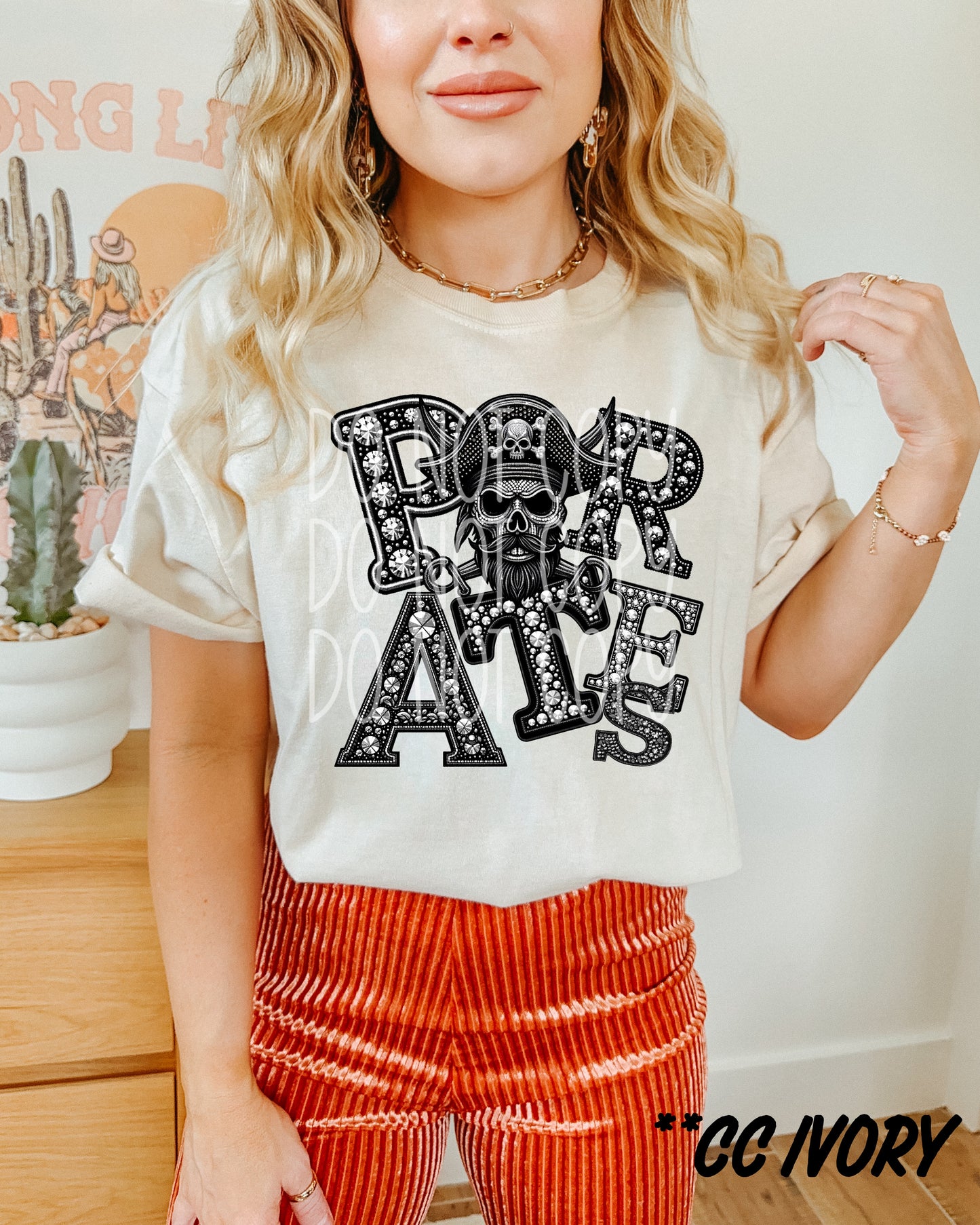 PIRATES RHINESTONE MASCOT - DTF TRANSFER