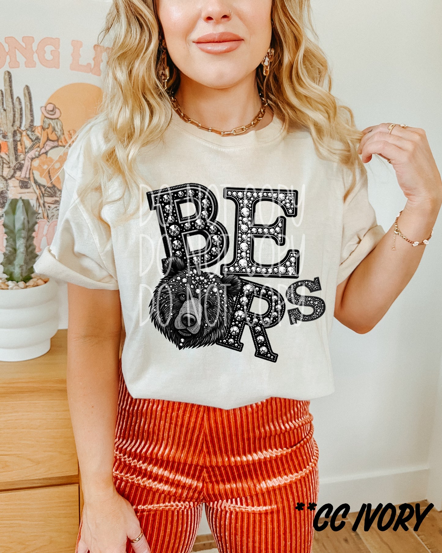 BEARS RHINESTONE MASCOT - DTF TRANSFER