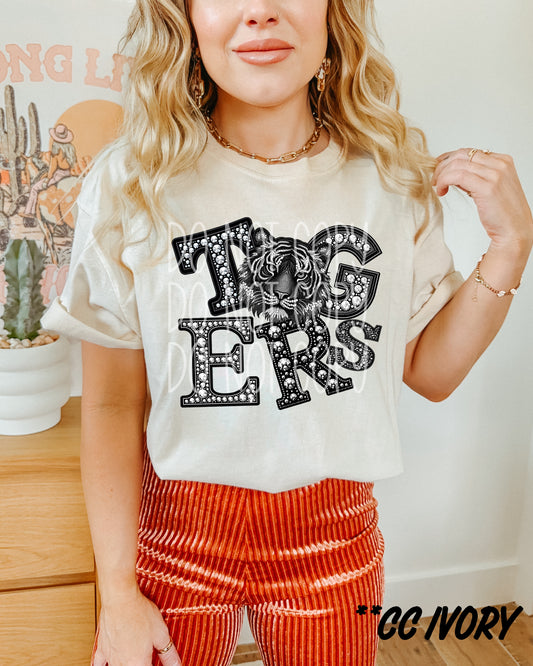 TIGERS RHINESTONE MASCOT - DTF TRANSFER