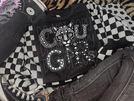 COUGARS RHINESTONE MASCOT - DTF TRANSFER