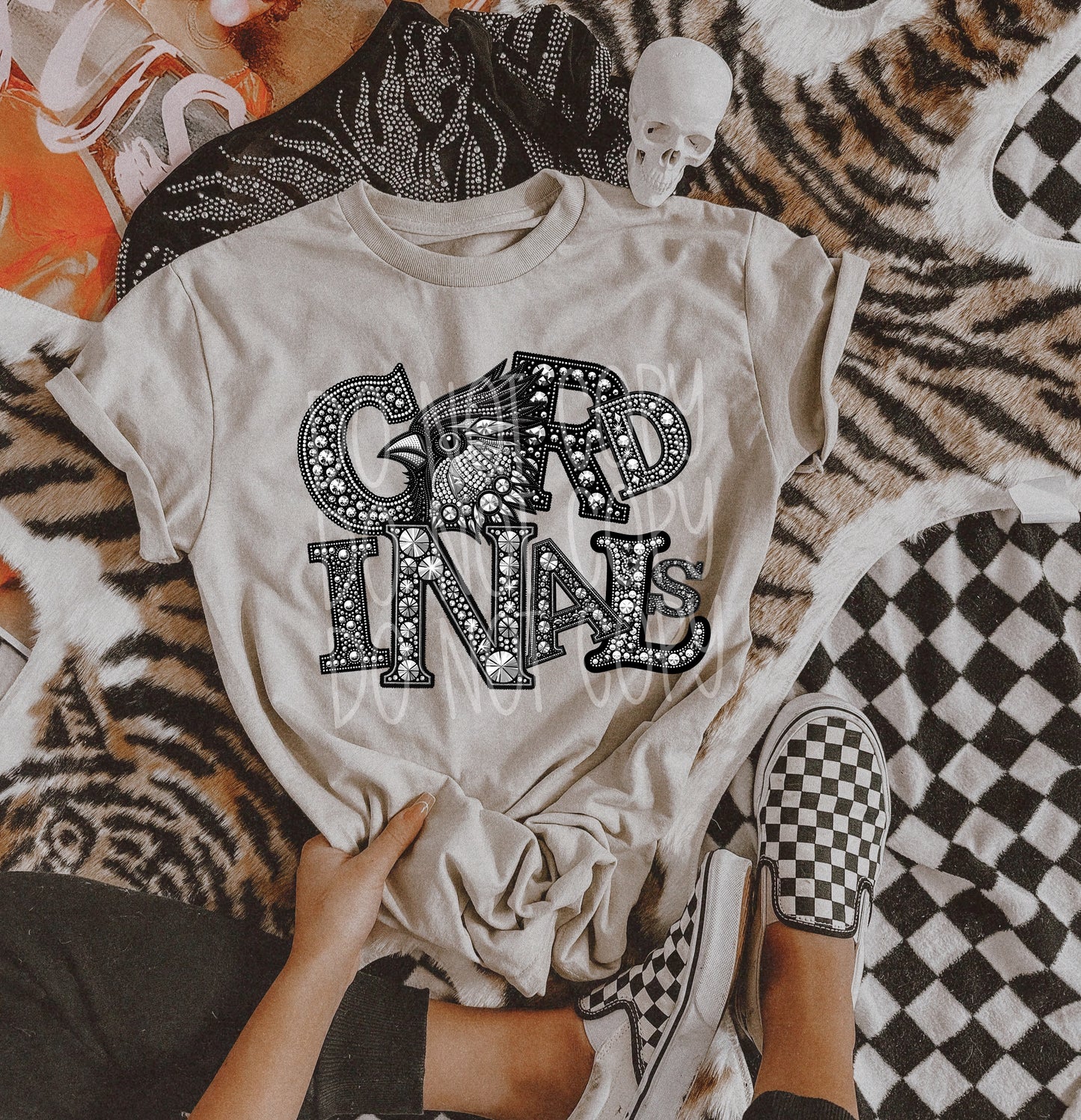 CARDINALS RHINESTONE MASCOT - DTF TRANSFER