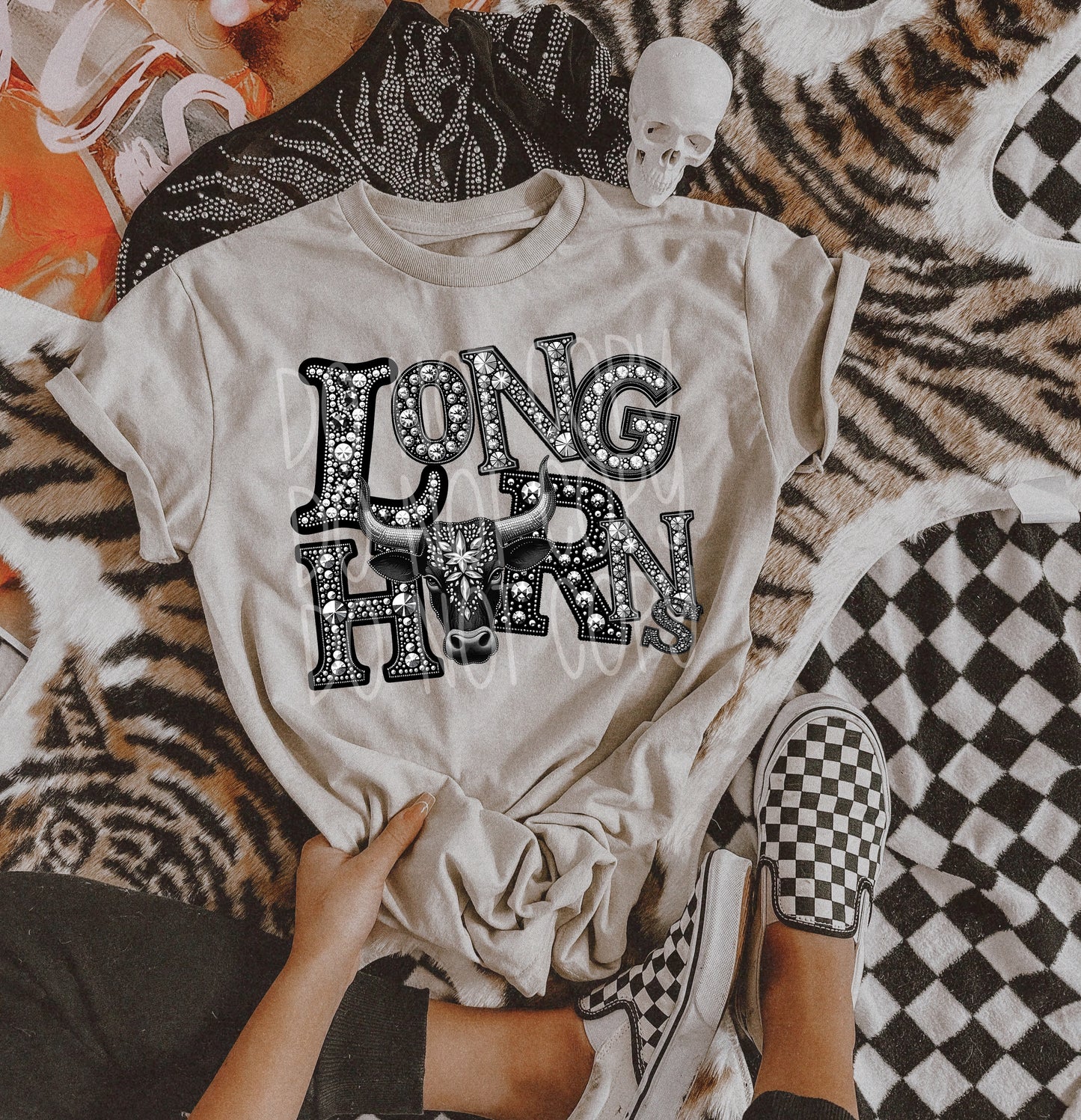 LONGHORNS RHINESTONE MASCOT - DTF TRANSFER