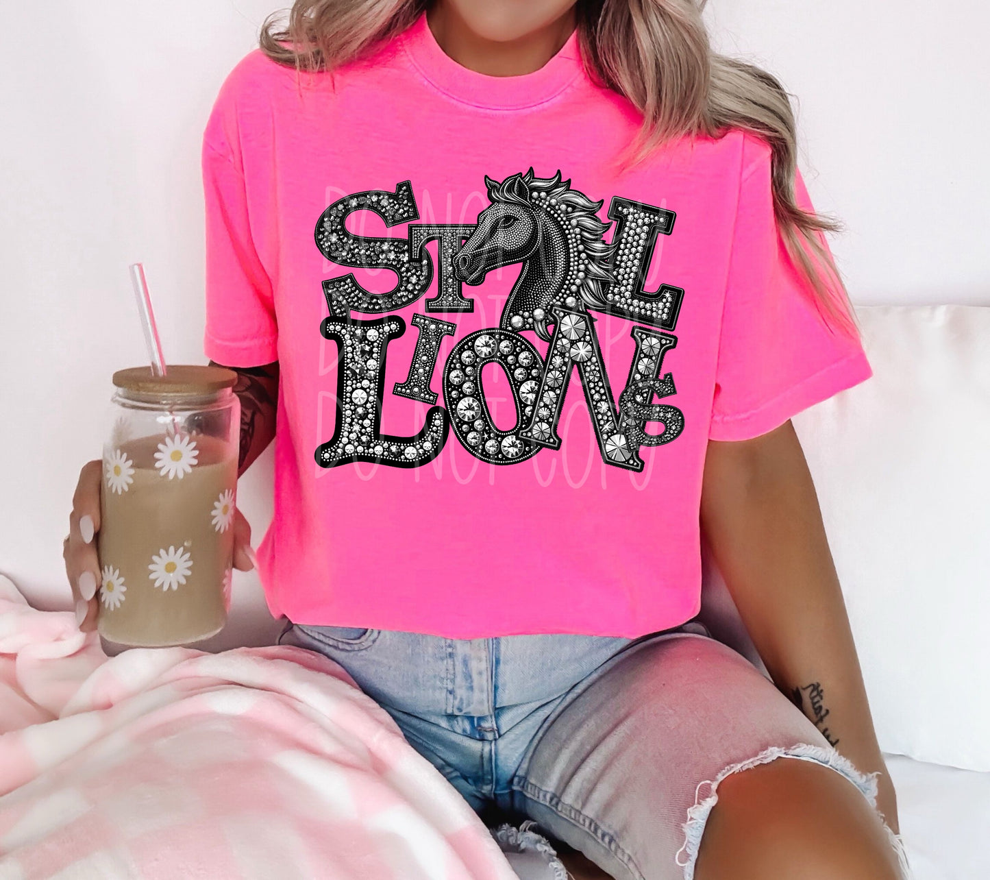 STALLIONS RHINESTONE MASCOT - DTF TRANSFER