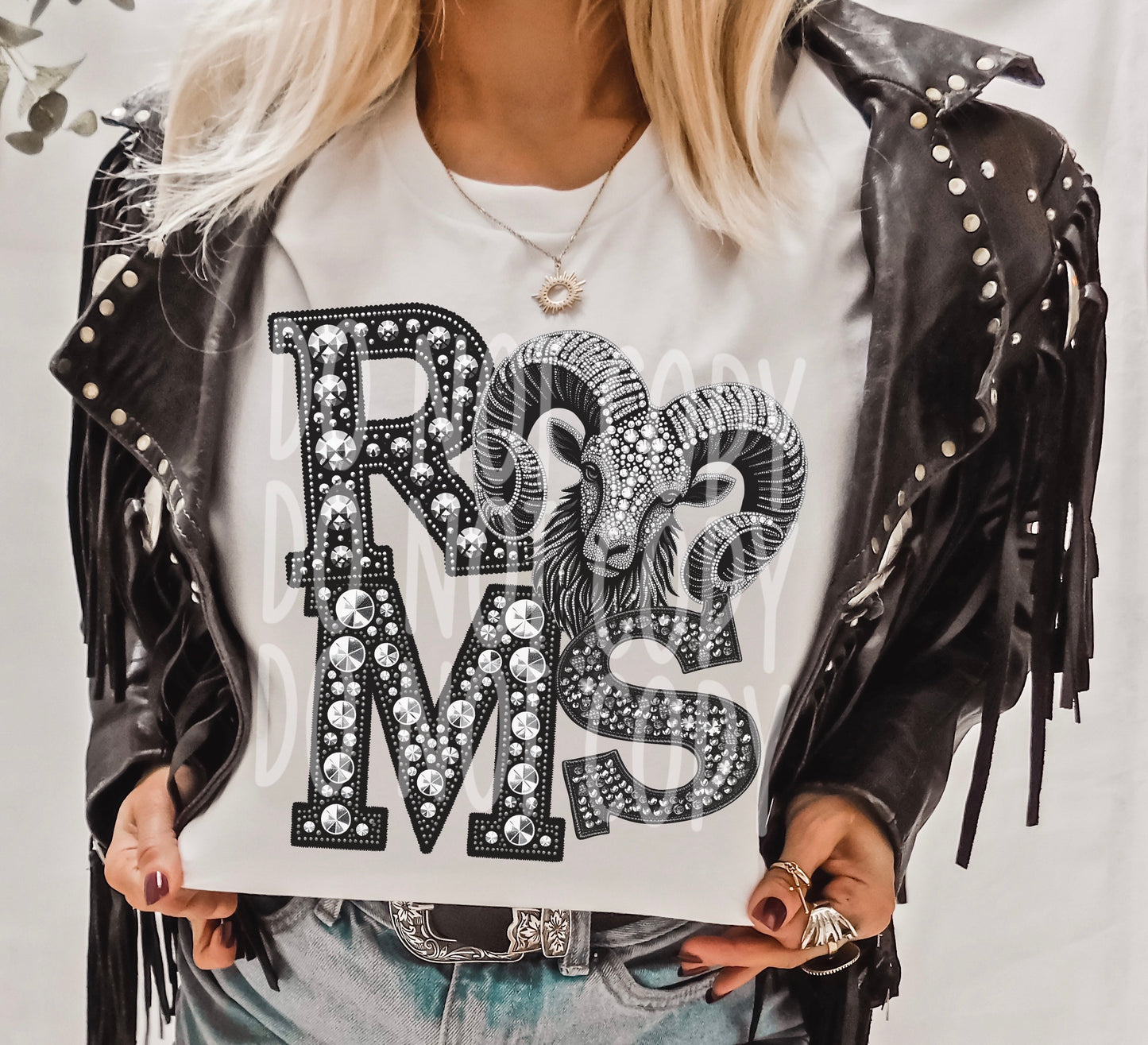 RAMS RHINESTONE MASCOT - DTF TRANSFER