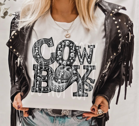 COWBOYS HAT RHINESTONE MASCOT - DTF TRANSFER