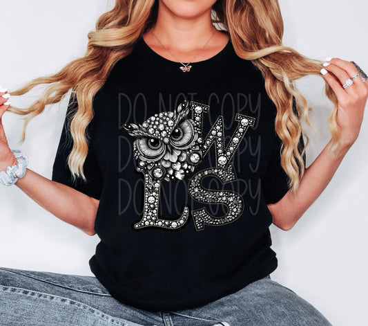 OWLS RHINESTONE MASCOT - DTF TRANSFER