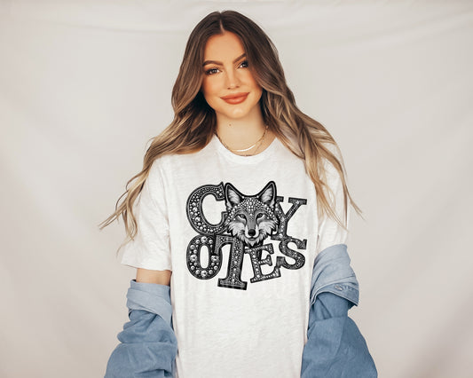 COYOTES RHINESTONE MASCOT - DTF TRANSFER