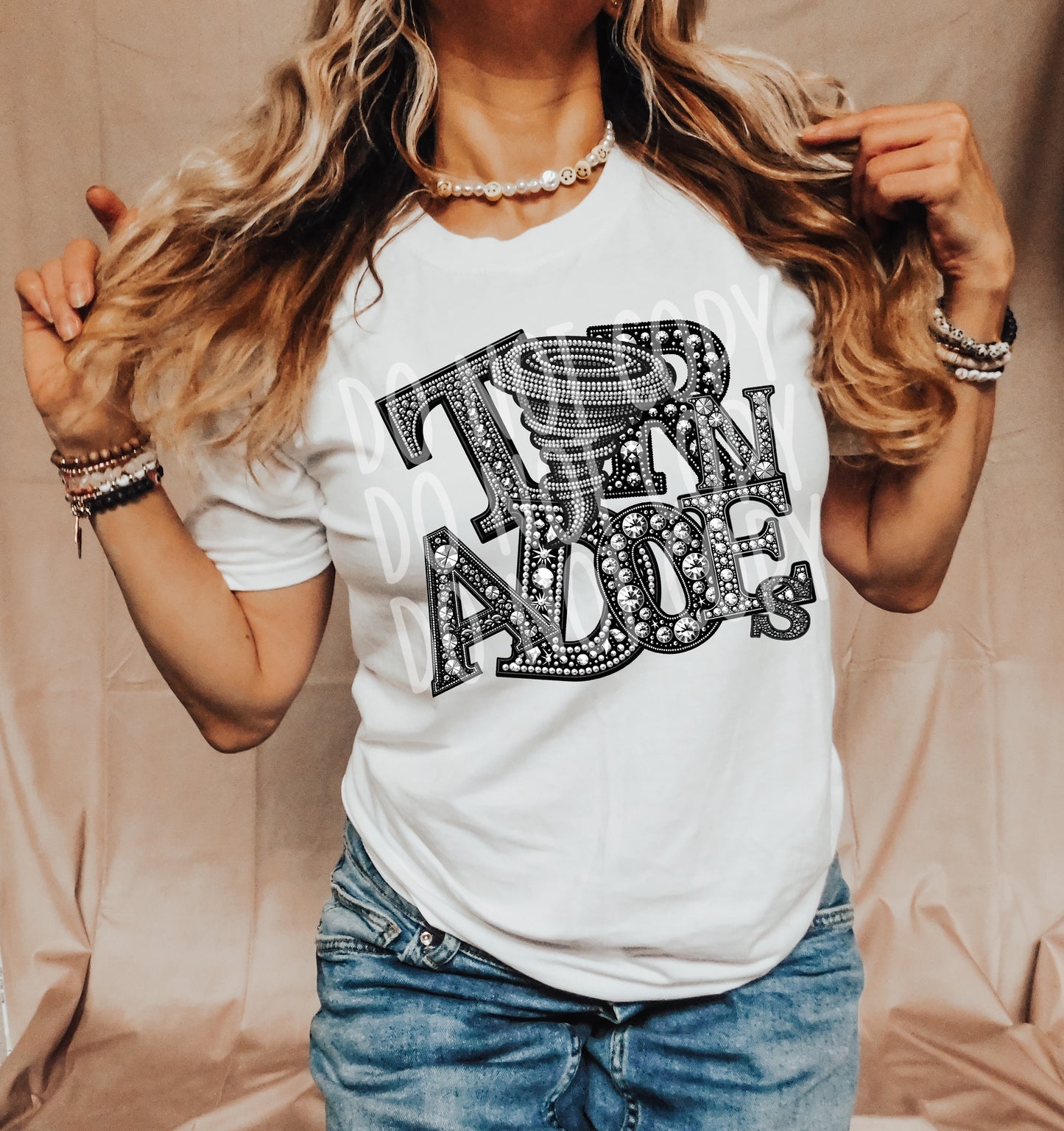 TORNADOES RHINESTONE MASCOT - DTF TRANSFER