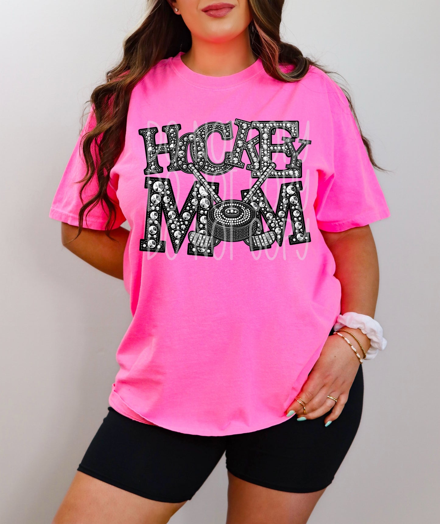 HOCKEY MOM RHINESTONES - DTF TRANSFER