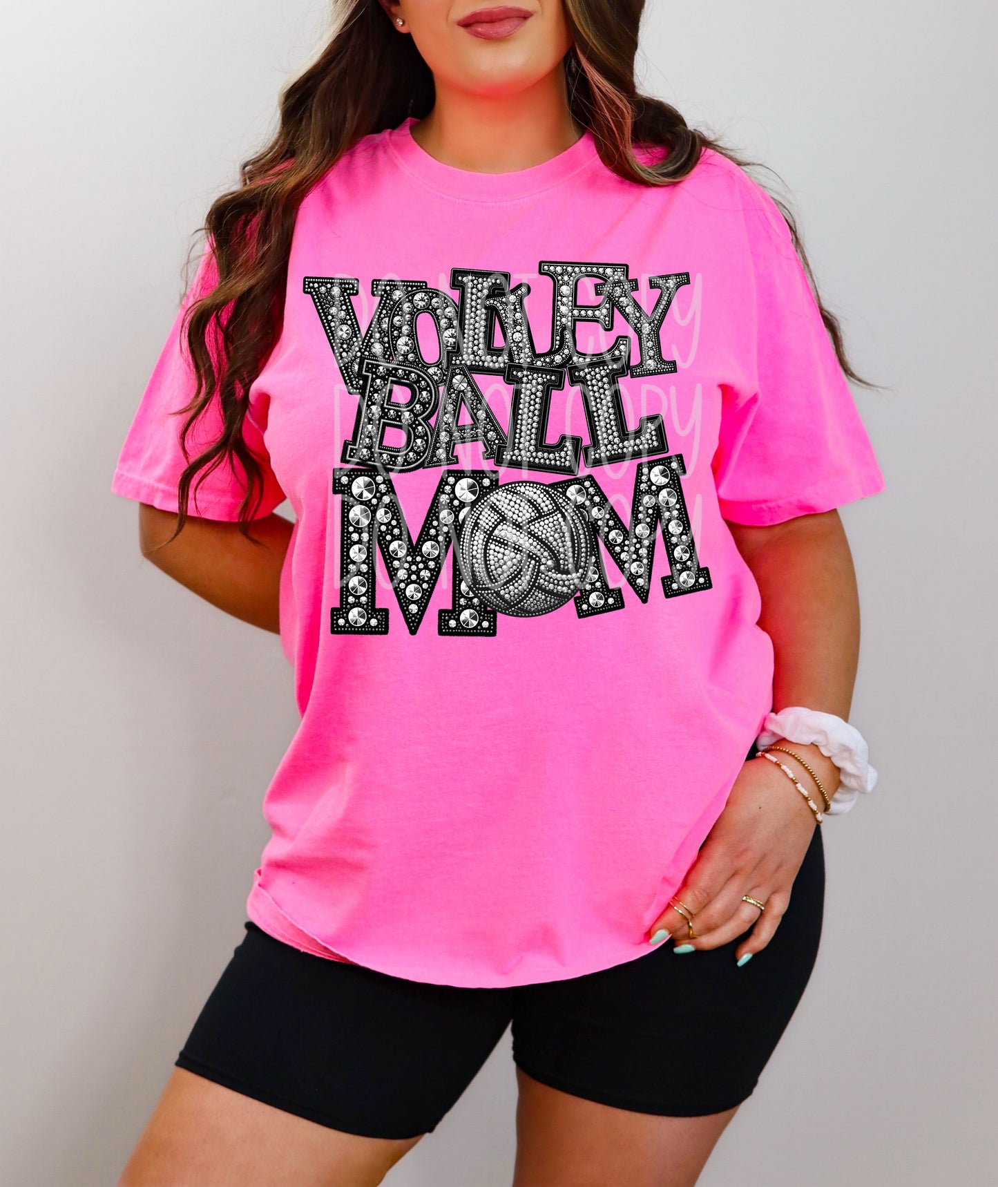 VOLLEYBALL MOM RHINESTONES - DTF TRANSFER