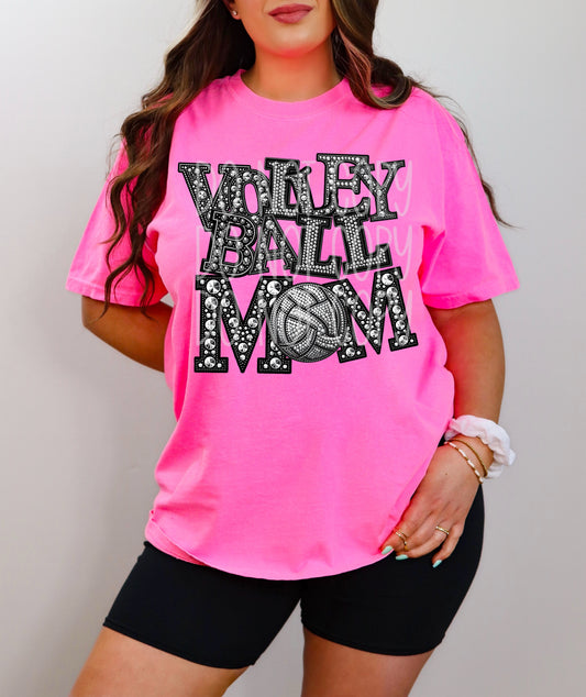 VOLLEYBALL MOM RHINESTONES - DTF TRANSFER