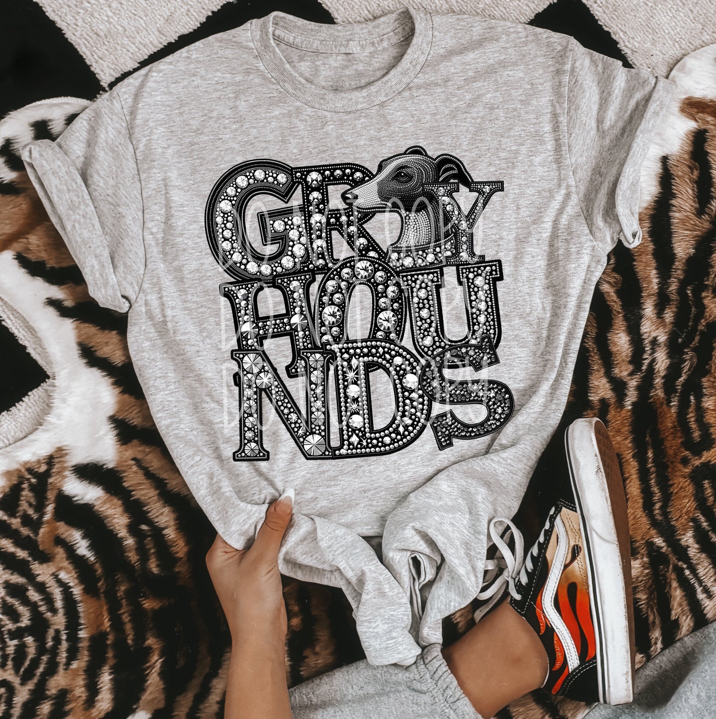 GREYHOUNDS RHINESTONE MASCOT - DTF TRANSFER