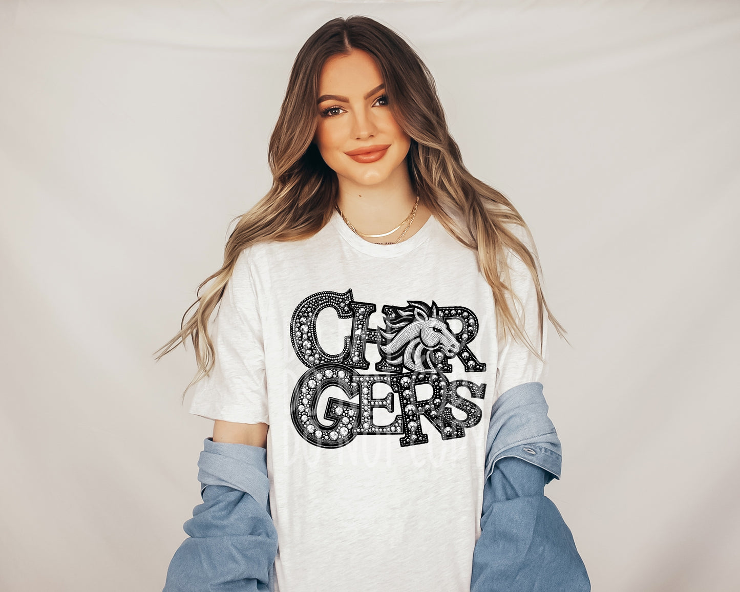 CHARGERS RHINESTONE MASCOT - DTF TRANSFER