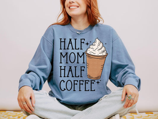 HALF MOM HALF COFFEE COLORED - DTF TRANSFER