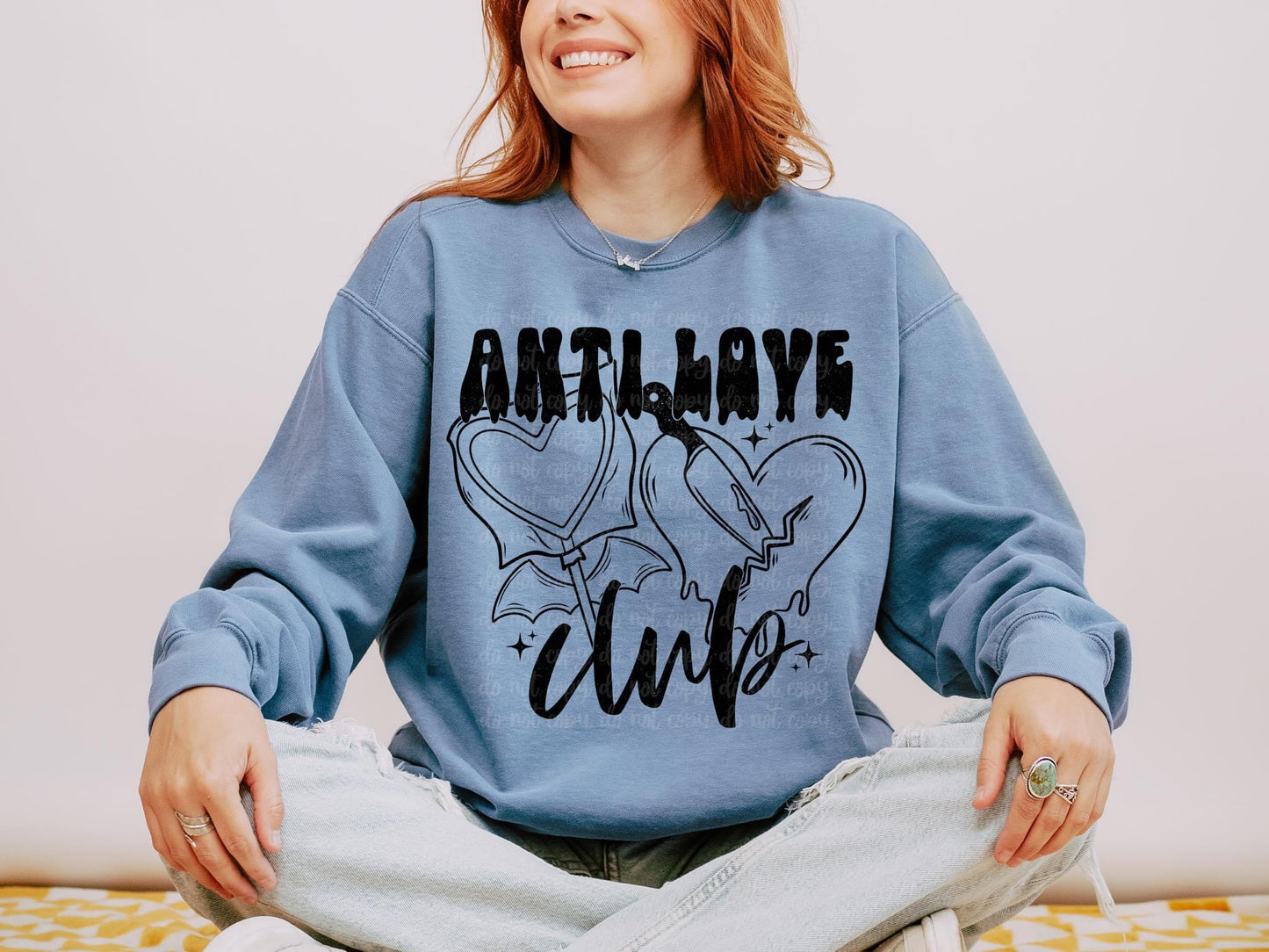 ANTI LOVE CLUB- BLK- DTF TRANSFER