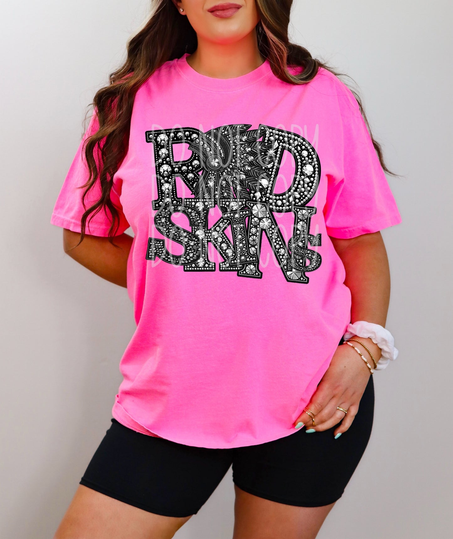 REDSKINS RHINESTONE MASCOT - DTF TRANSFER