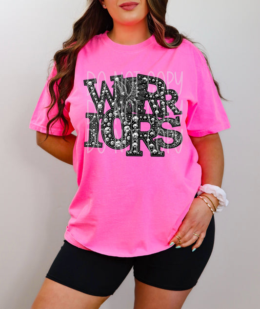 WARRIORS RHINESTONE MASCOT - DTF TRANSFER