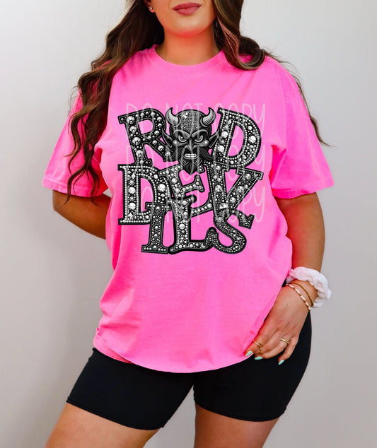 RED DEVILS RHINESTONE MASCOT - DTF TRANSFER