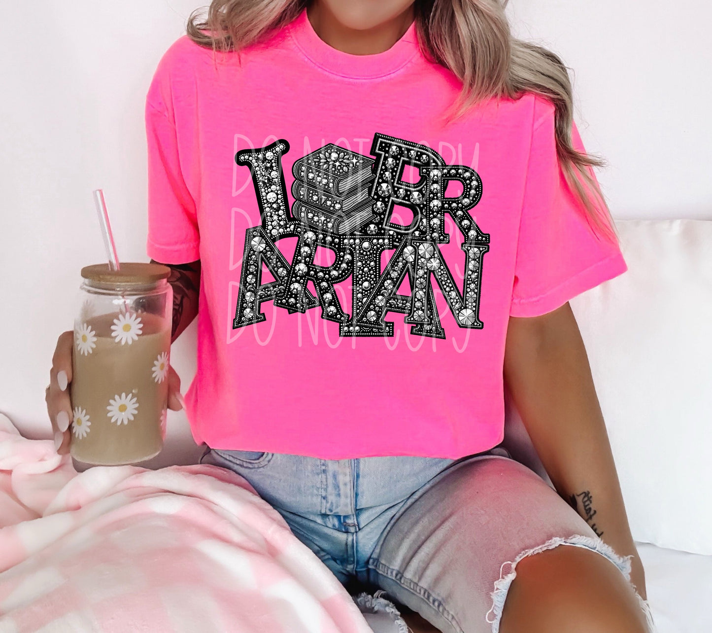 LIBRARIAN  RHINESTONES - DTF TRANSFER