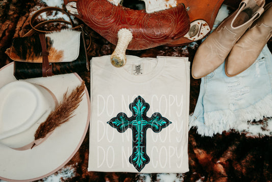 CROSS TURQUOISE - DTF TRANSFER