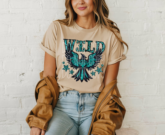 WILD BIRD TURQUOISE - DTF TRANSFER